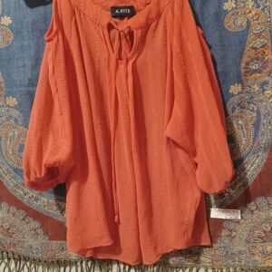 A. Byer Women's Orange Blouse